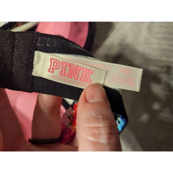 Victoria's Secret PINK Strapless Push Up Bra Size 34D Leopard Floral - Picture 3 of 4